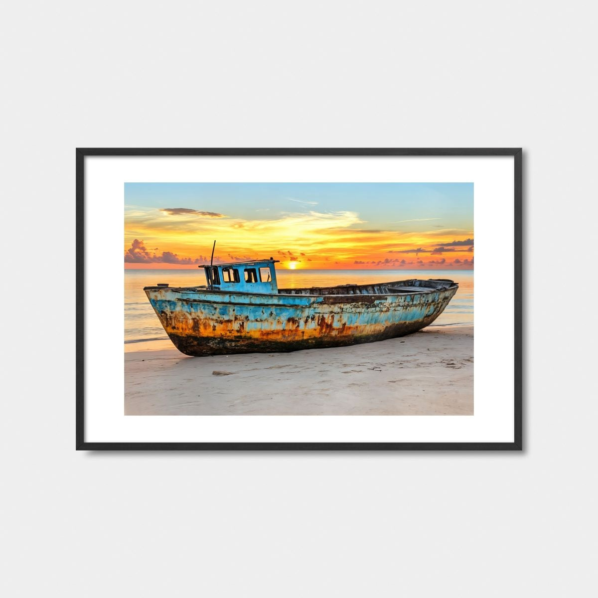 Abandoned Vessel Golden Hour Art Print Feature Image