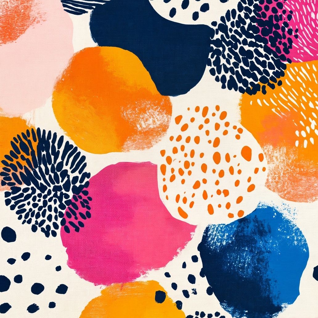 Abstract Blob Pattern Art Print Close-up