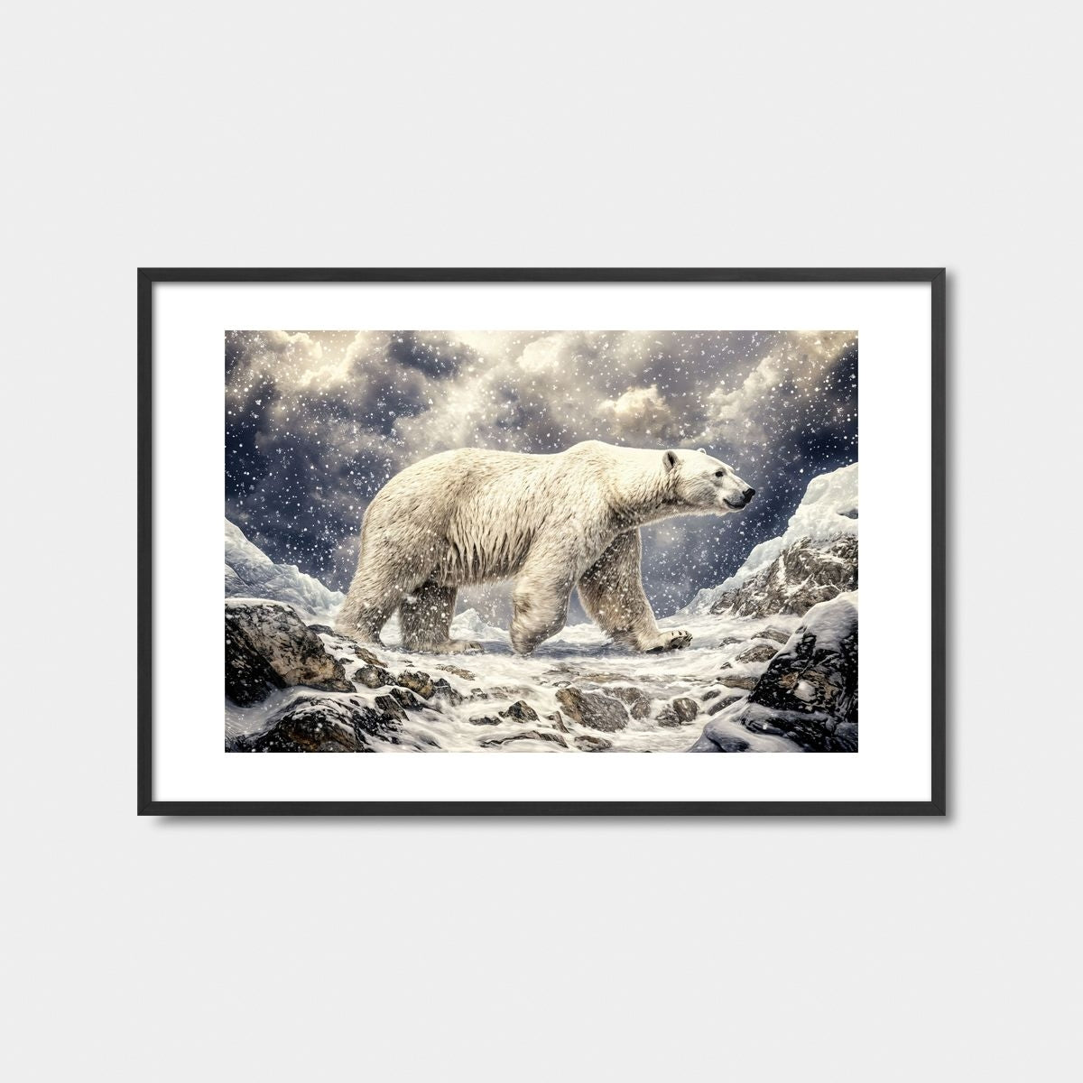 Arctic Bear In Snow Art Print Feature Image