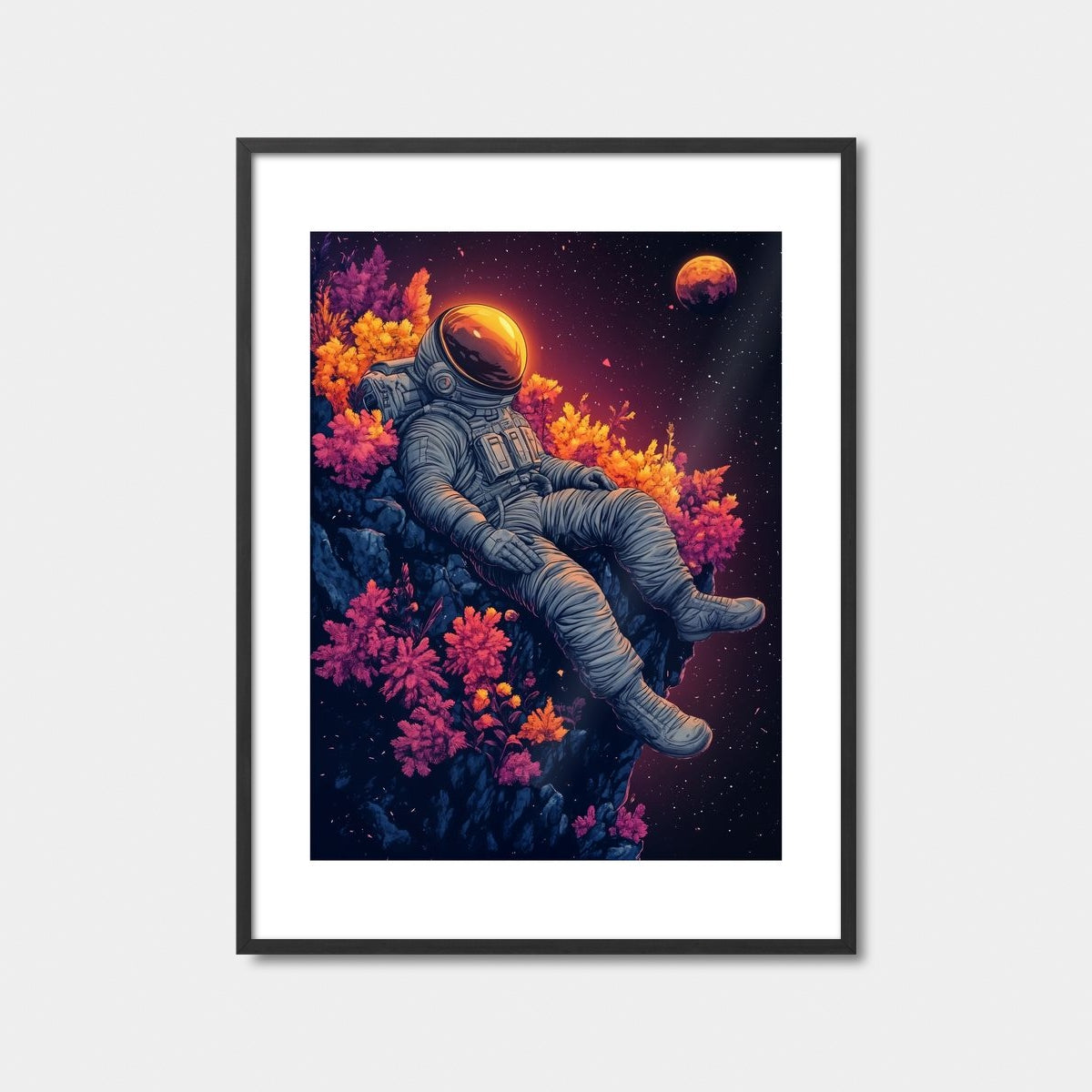 Astronaut On Alien Cliff Art Print Feature Image