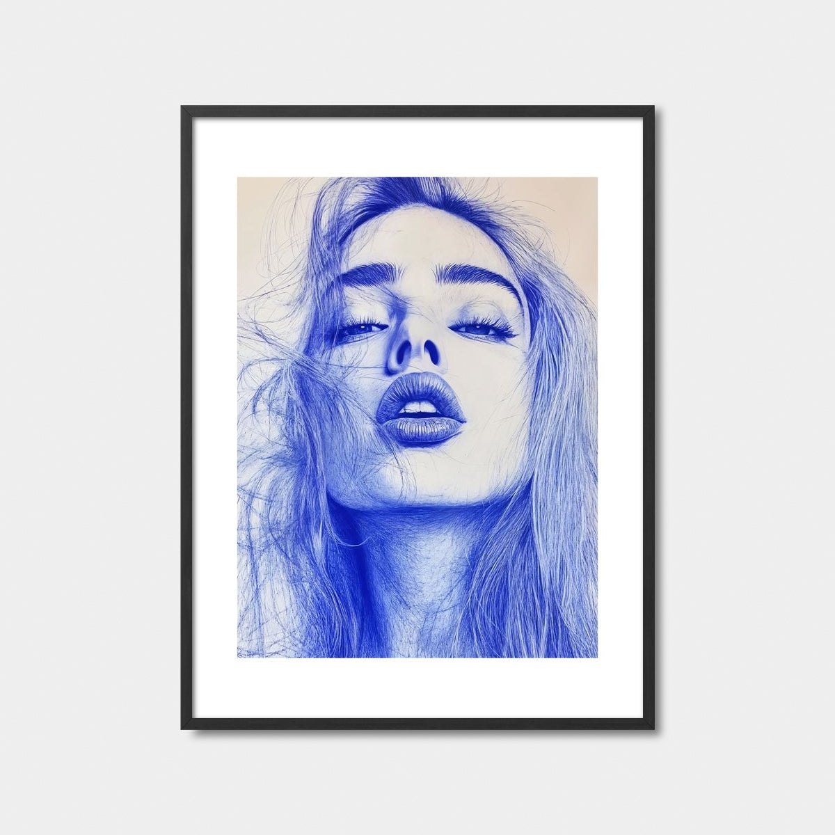 Blue Ink Portrait Art Print Feature Image