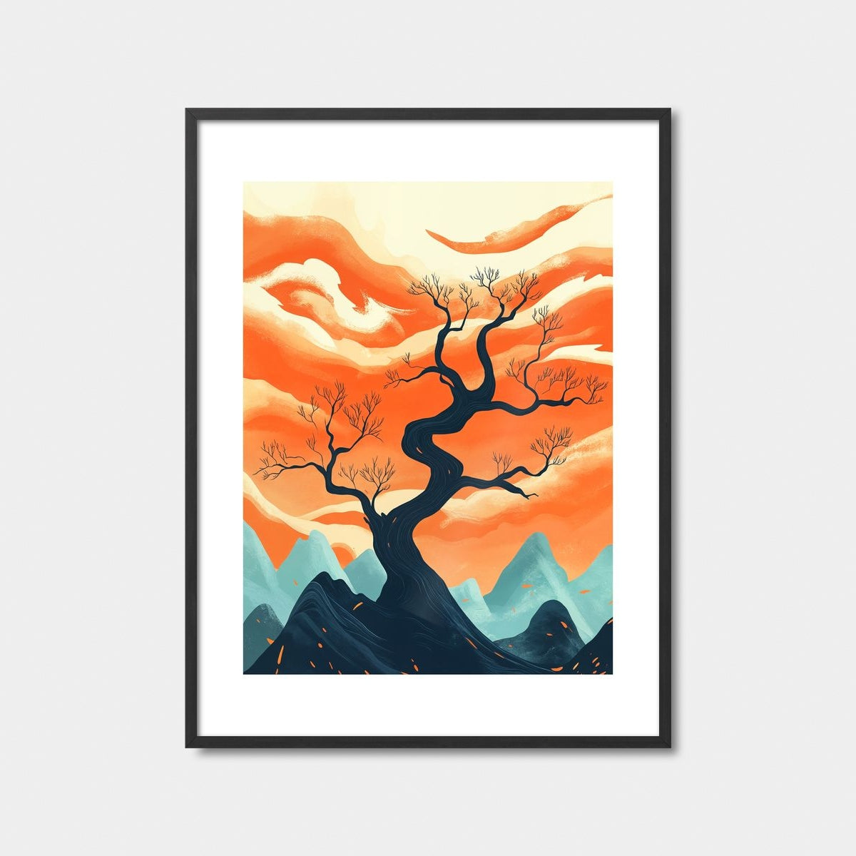 Dramatic Bare Tree Landscape Art Print Feature Image