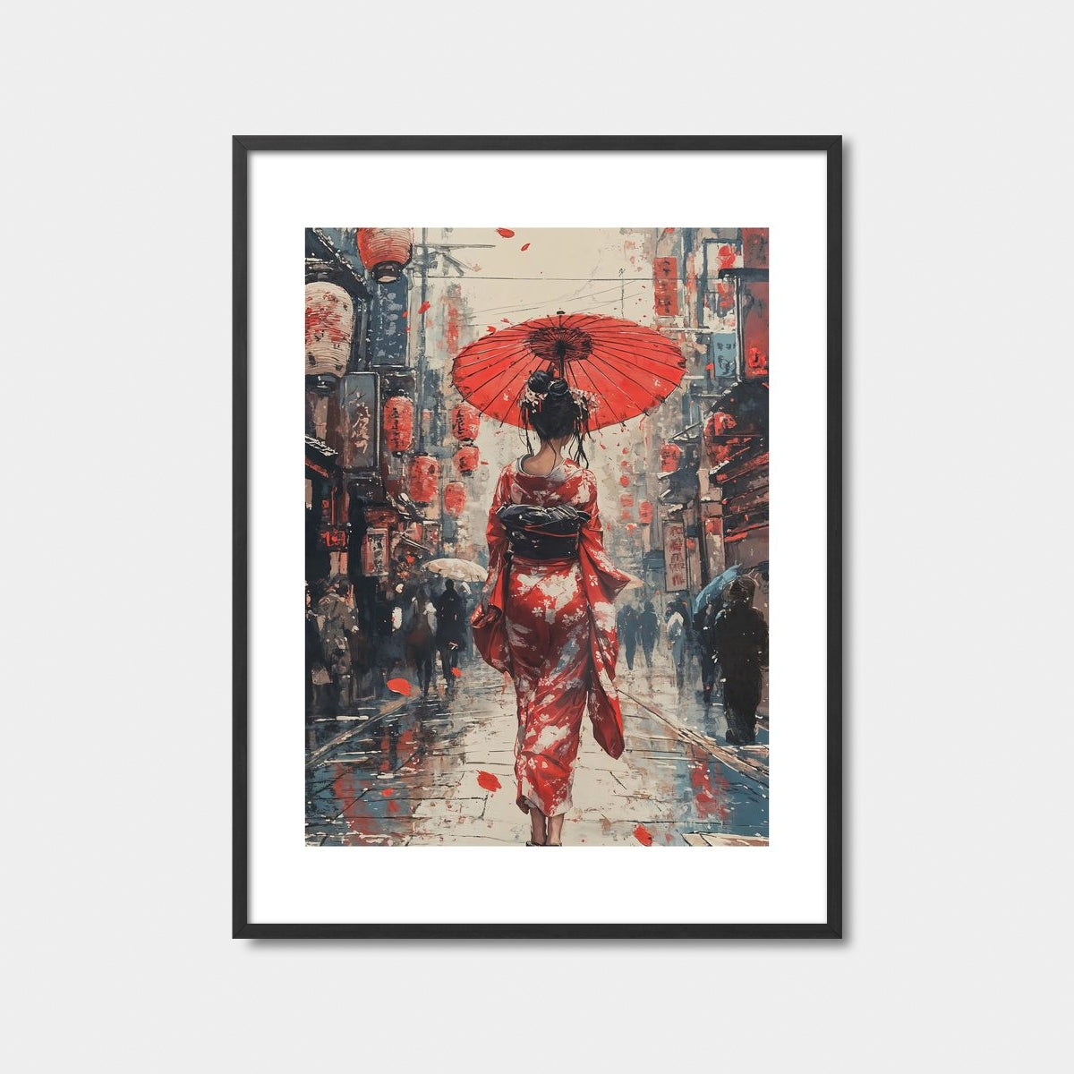 Geisha In The Rain Art Print Feature Image