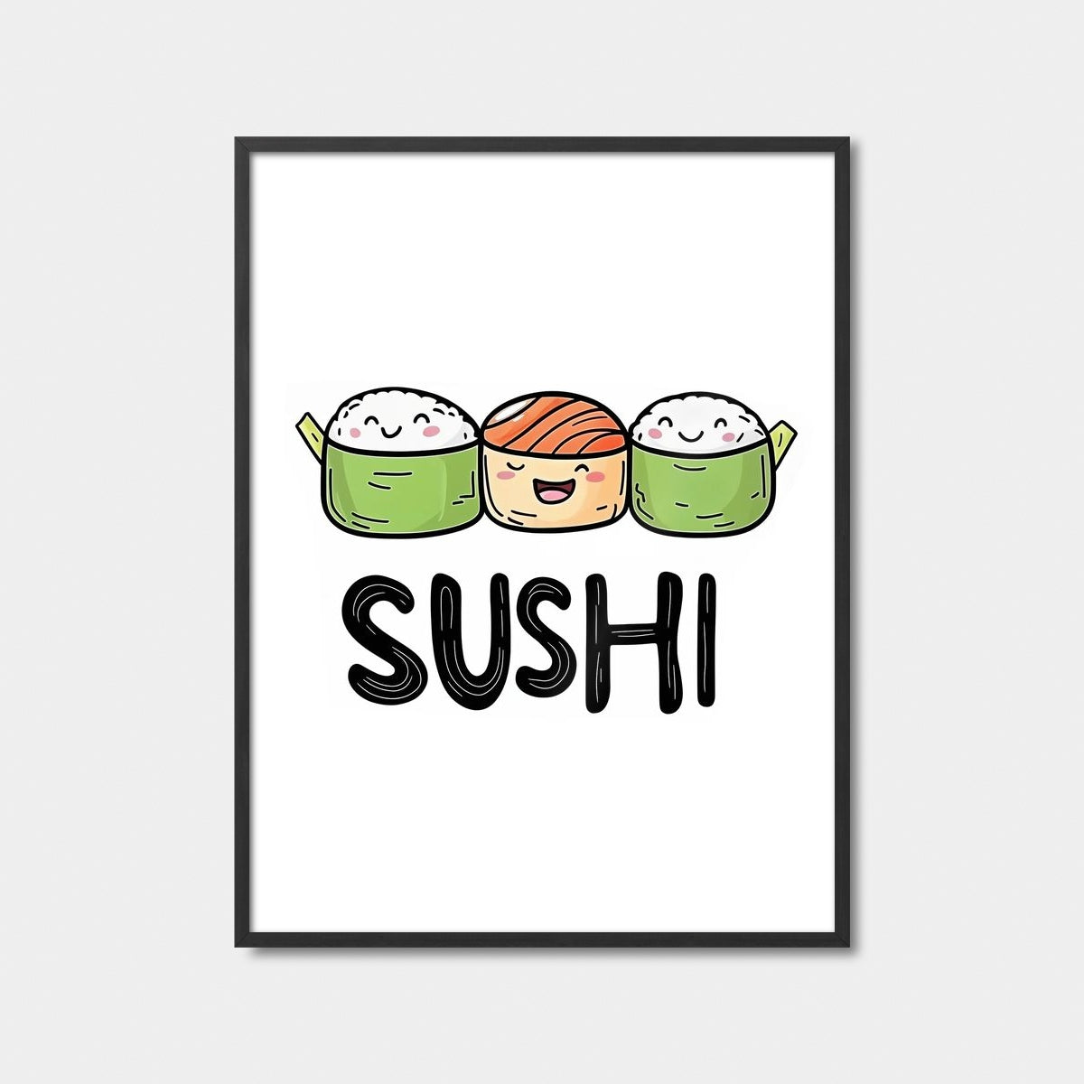 Happy Sushi Roll Trio Art Print Feature Image