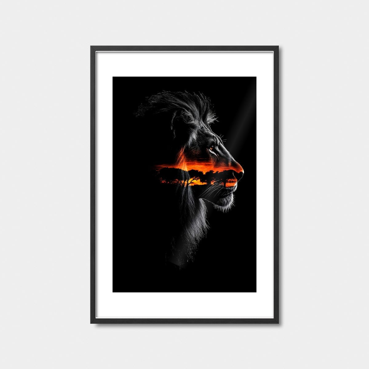 Lion Face Dusk Scene Art Print Feature Image