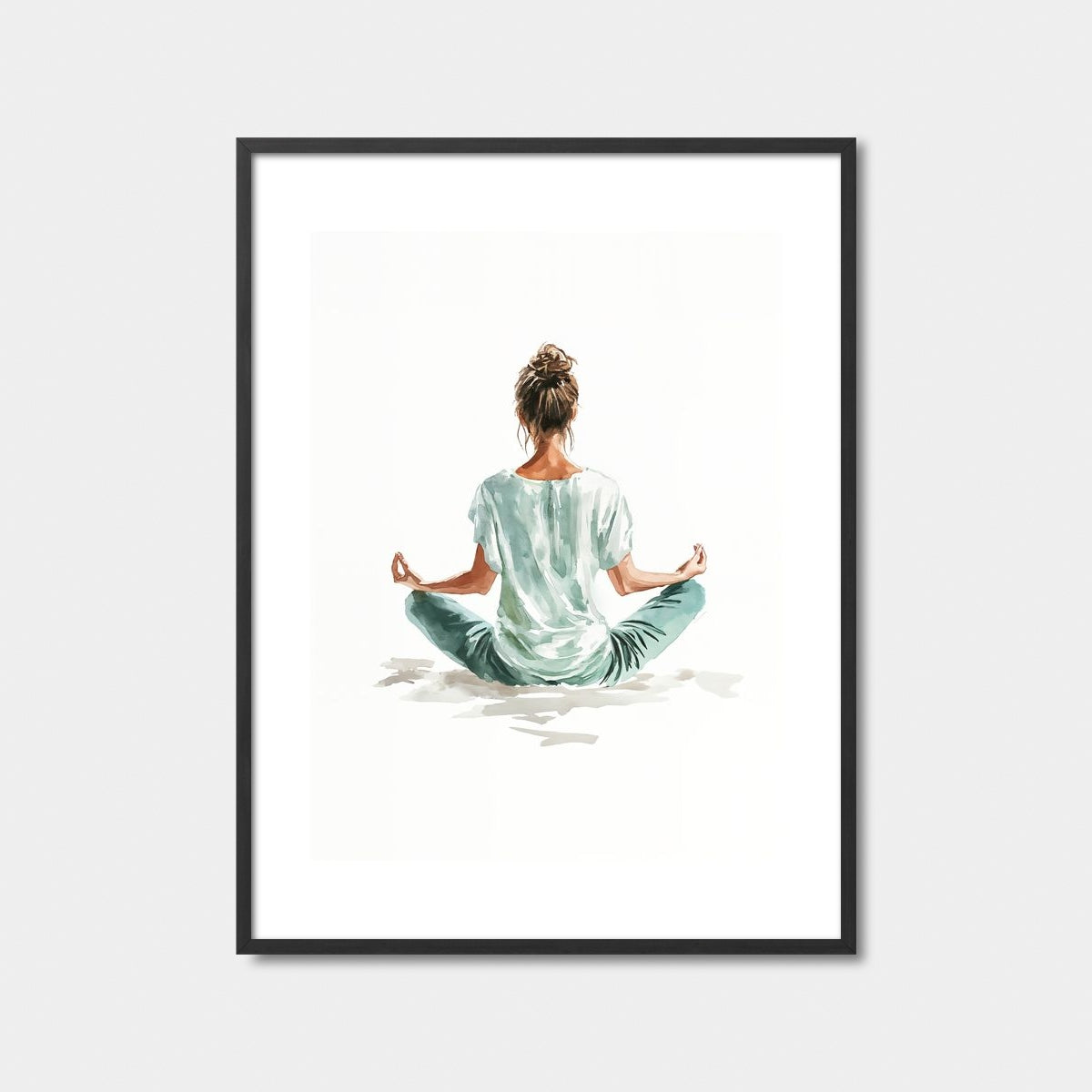 Meditating Woman Lotus Pose Art Print Feature Image