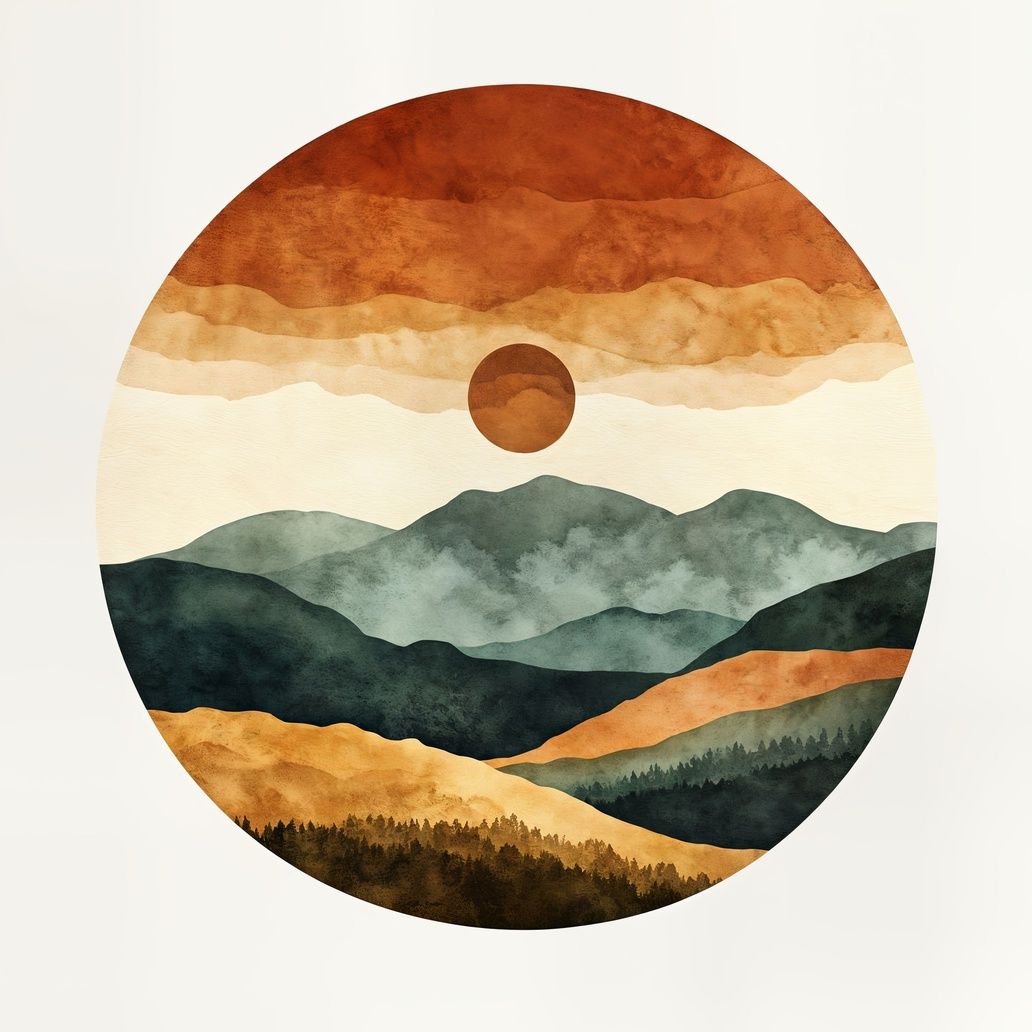 Minimalist Mountainscape Art Print Close-up