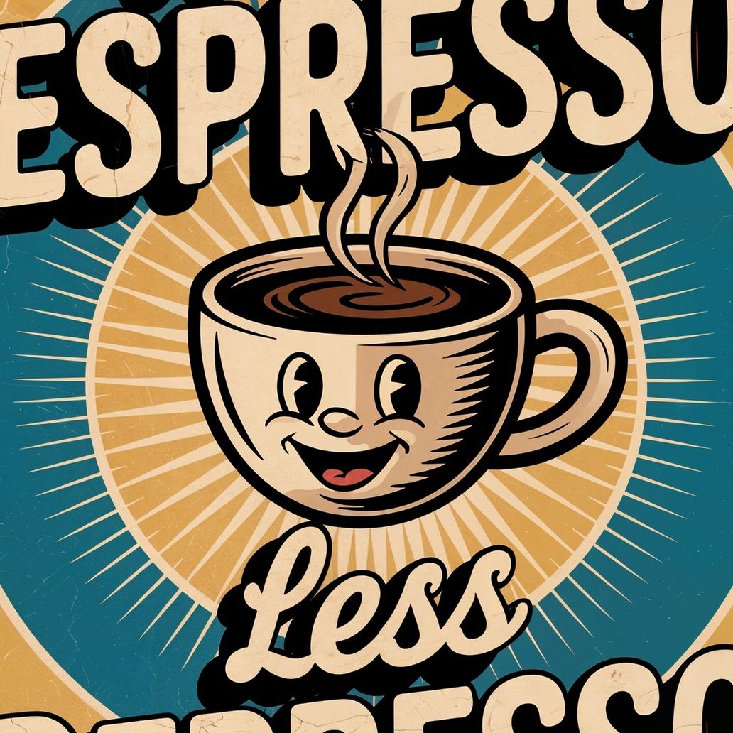 More Espresso Less Depresso Art Print Close-up