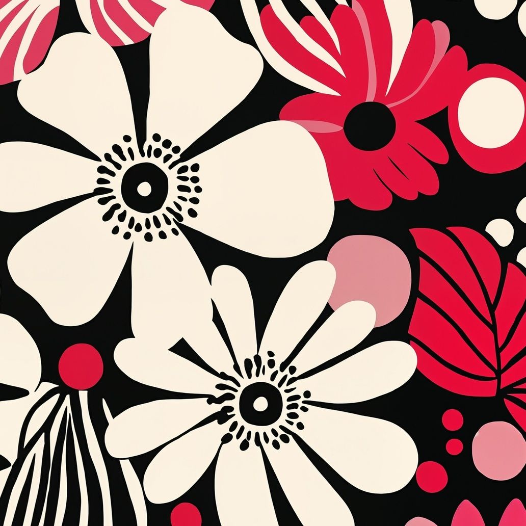 Retro Flower Power Art Print Close-up