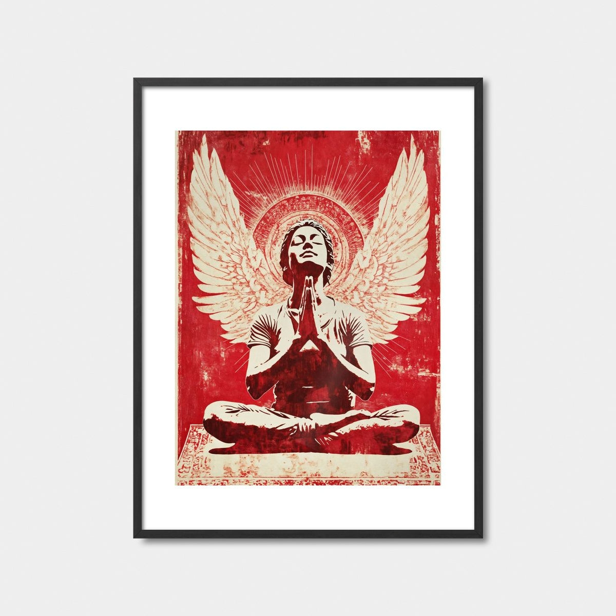 Serene Meditating Angel Art Print Feature Image