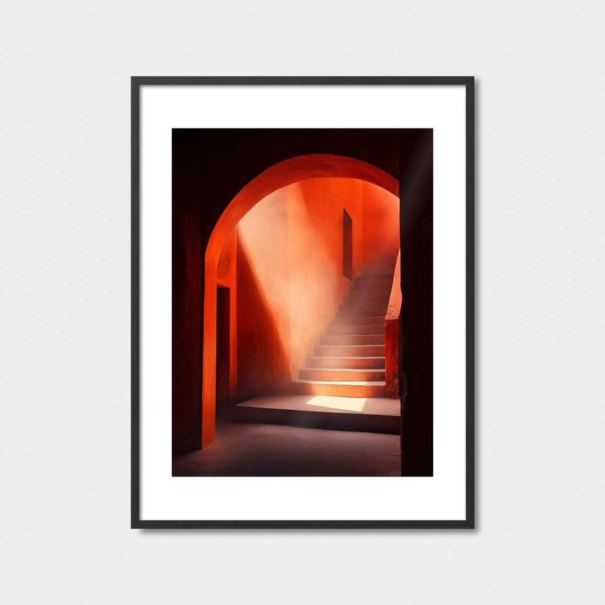 Sunlit Staircase Architecture Art Print Feature Image