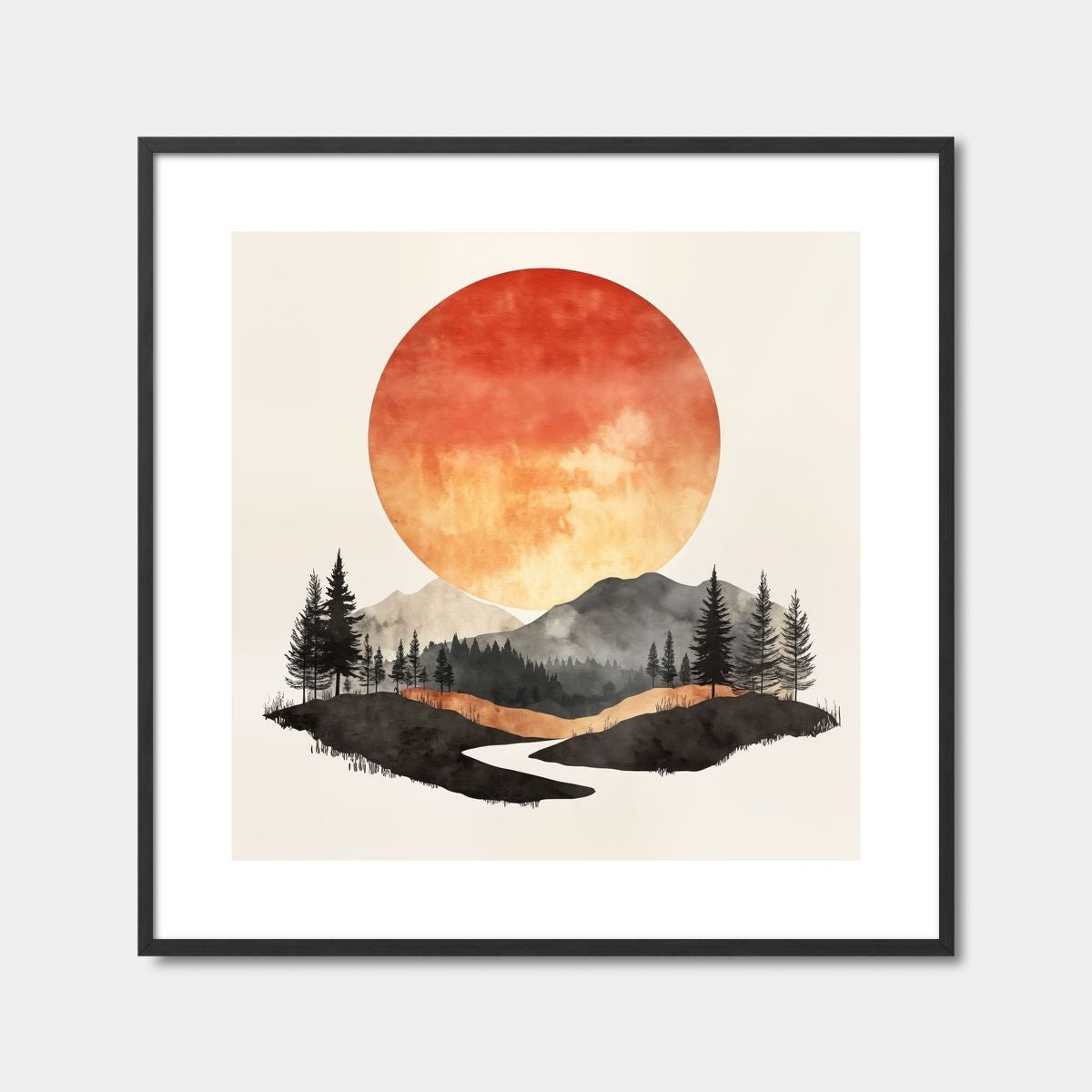 Sunset Mountain Landscape Art Print Feature Image