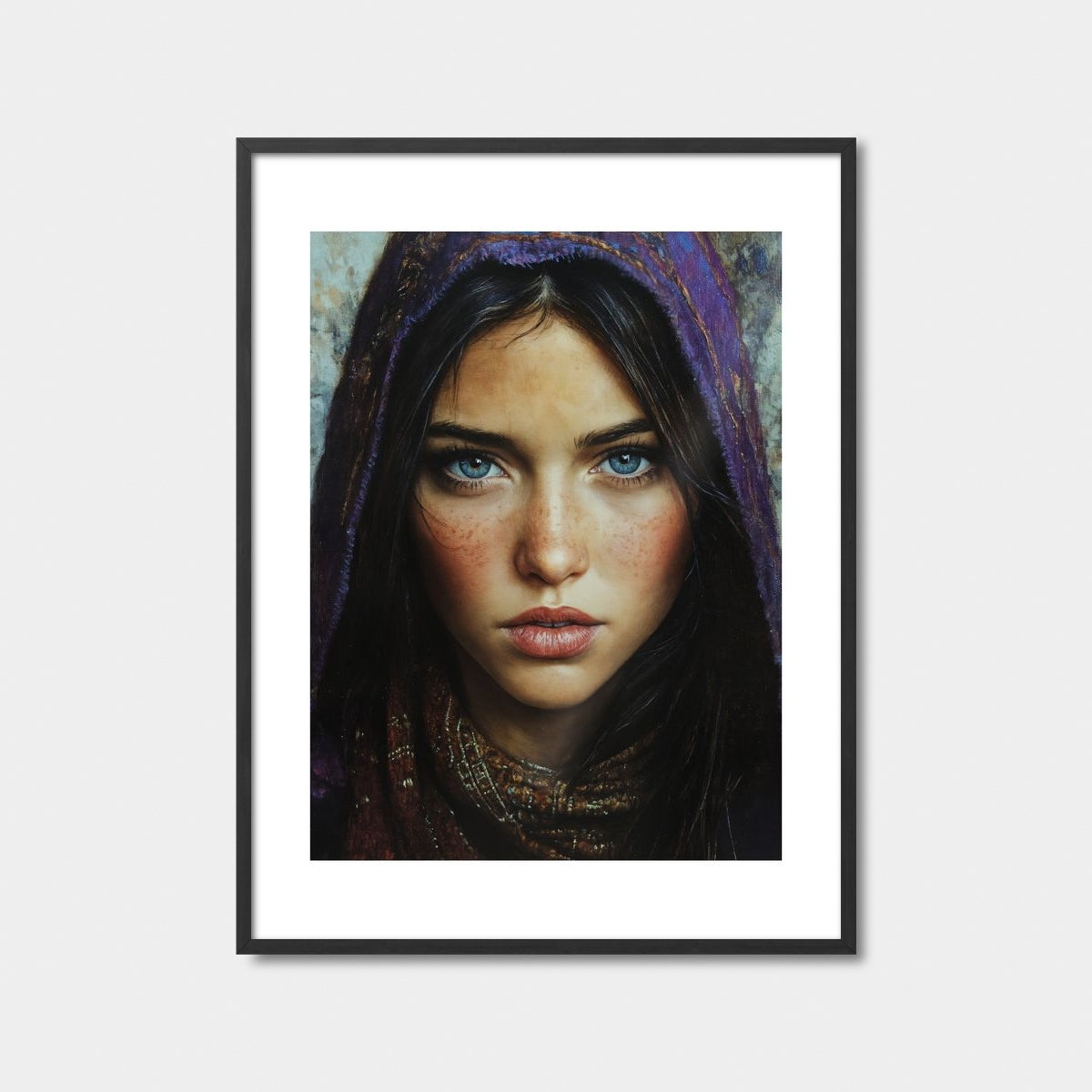 Woman With Purple Headscarf Art Print Feature Image