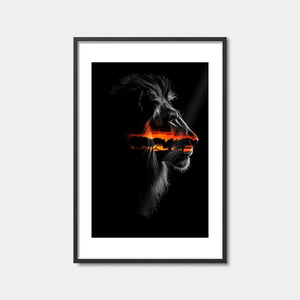 Lion Face Dusk Scene Art Print Feature Image